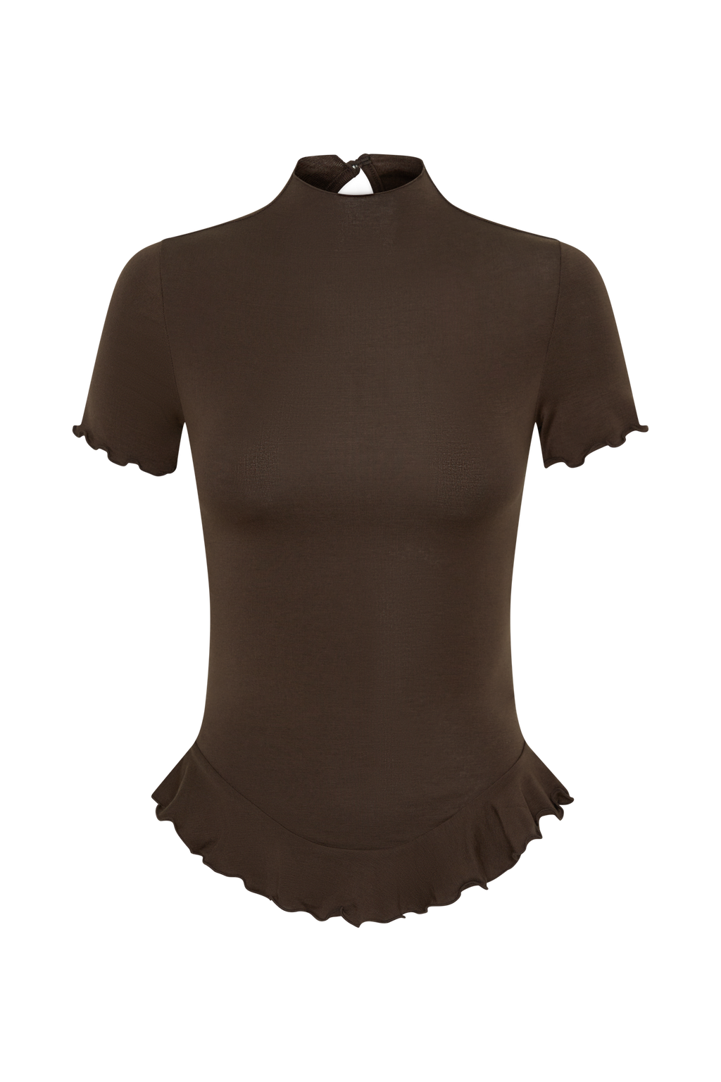 Nira Short Sleeve Ruffle Top in Dark Chocolate – Chic&Drifts