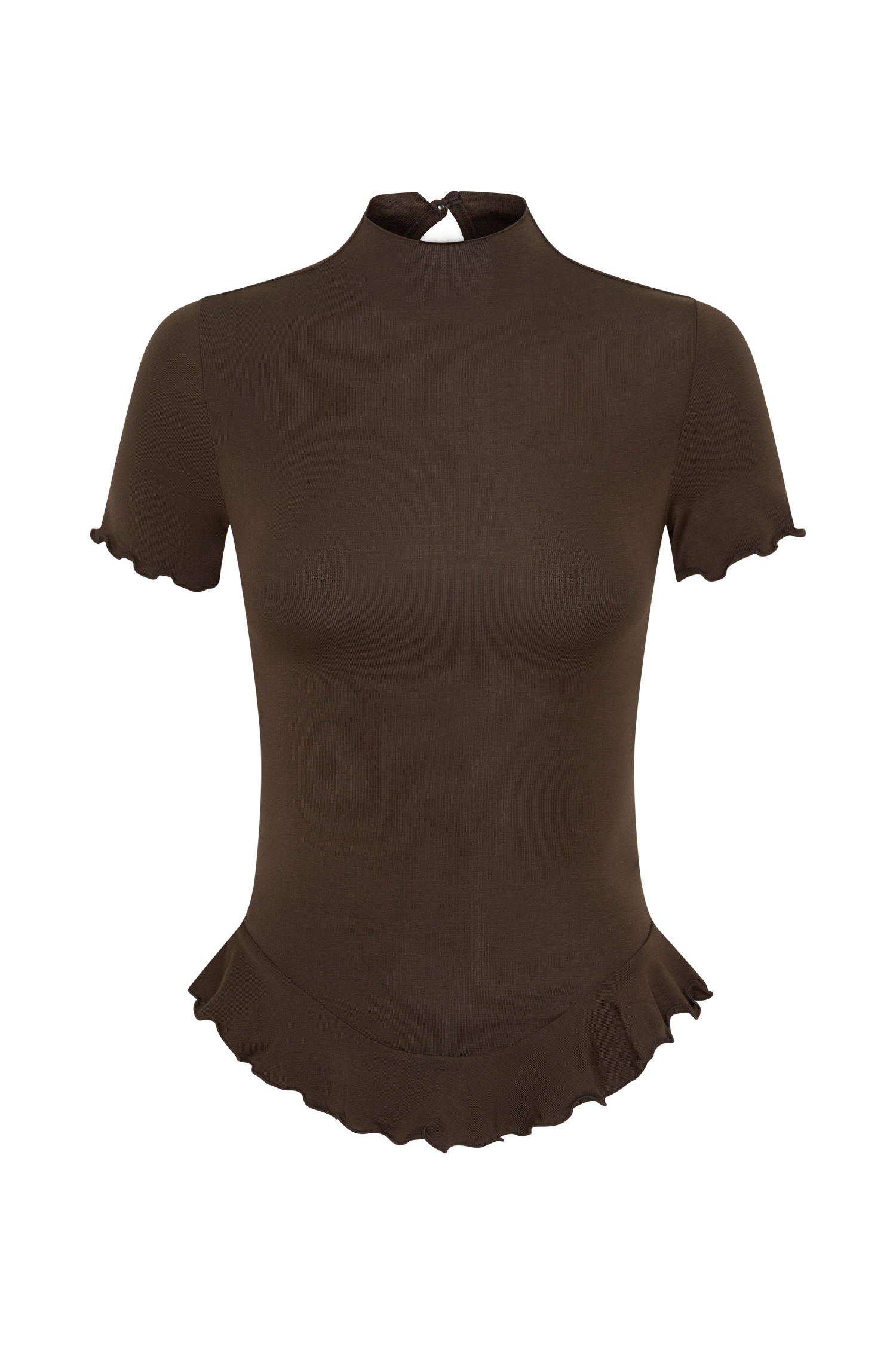 Nira Short Sleeve Ruffle Top in Dark Chocolate – Chic&Drifts
