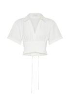 Noelia Tie Back Short Sleeve Shirt in White – Chic&Drifts