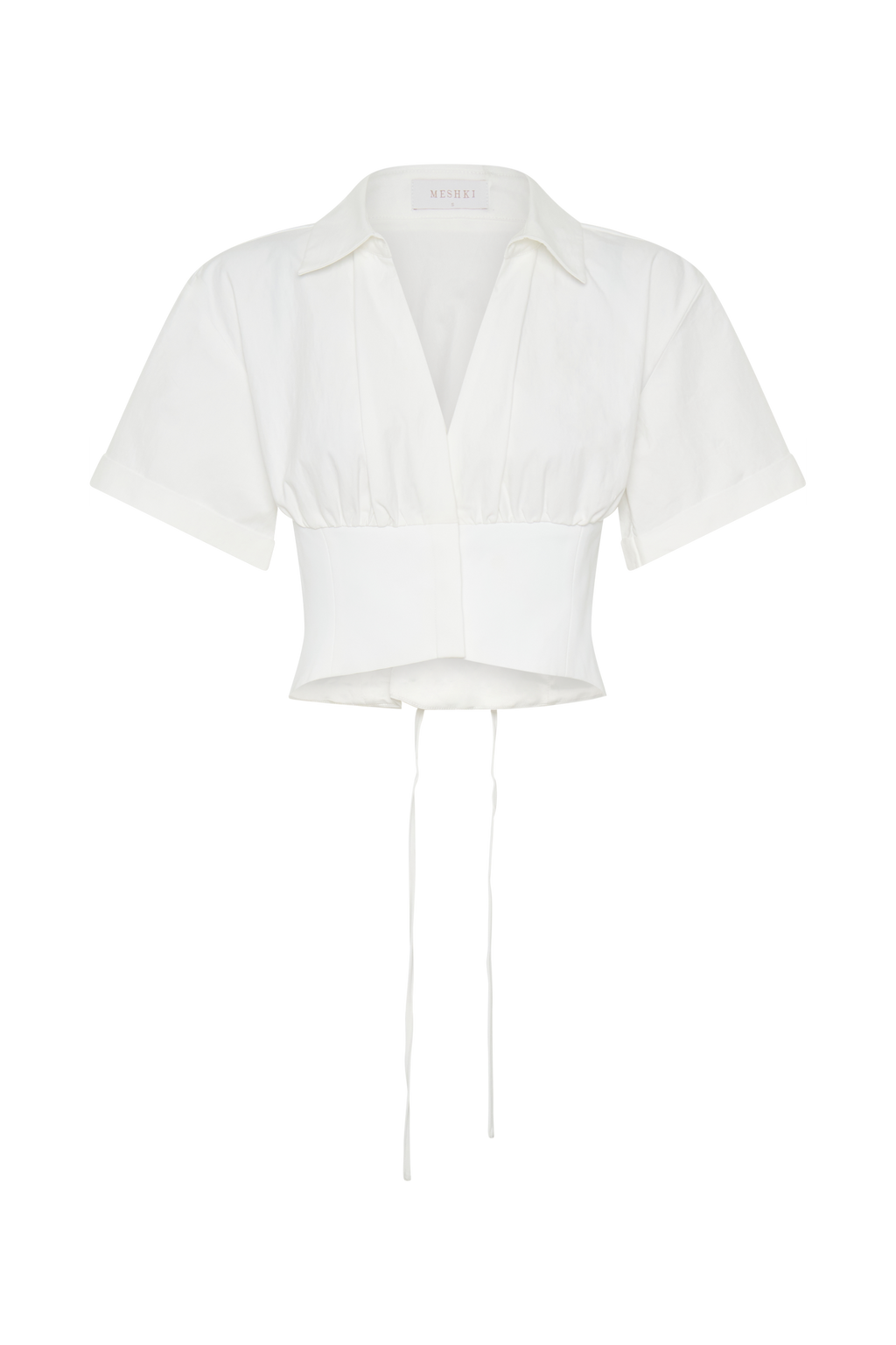 Noelia Tie Back Short Sleeve Shirt in White – Chic&Drifts