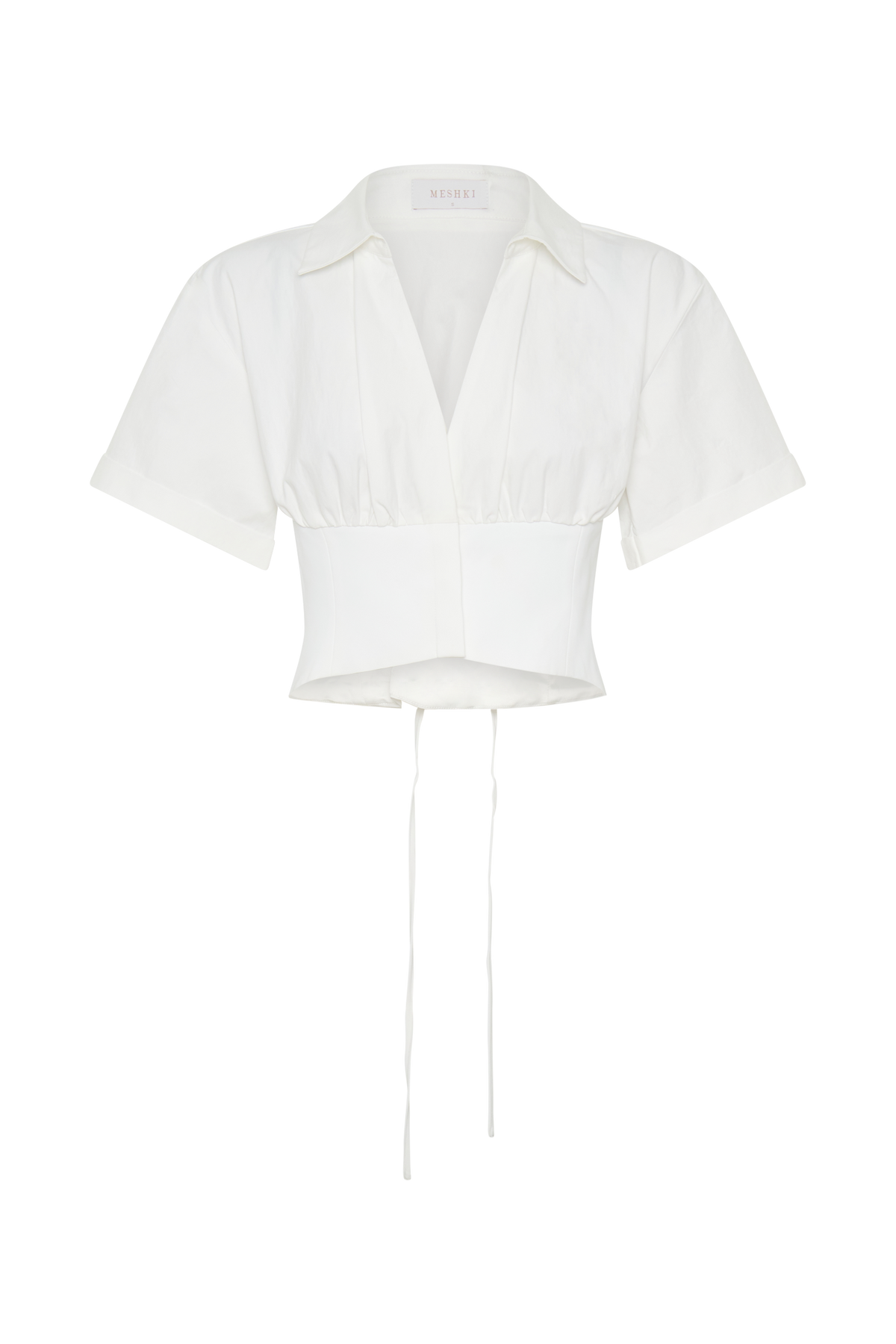 Noelia Tie Back Short Sleeve Shirt in White – Chic&Drifts