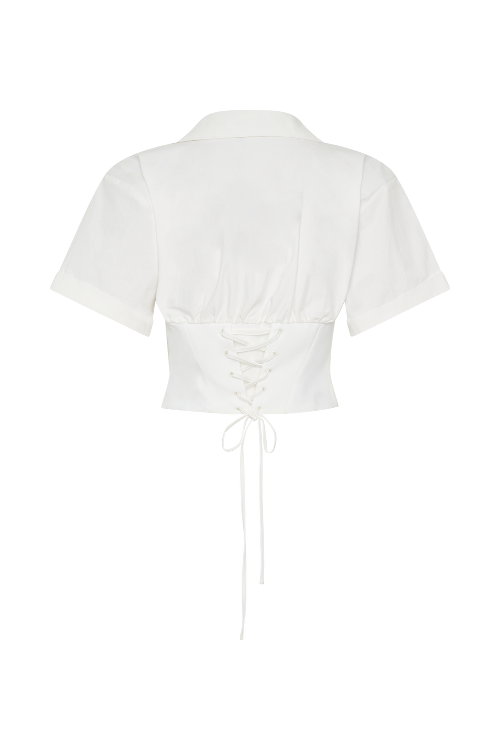Noelia Tie Back Short Sleeve Shirt in White – Chic&Drifts