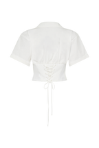Noelia Tie Back Short Sleeve Shirt in White – Chic&Drifts