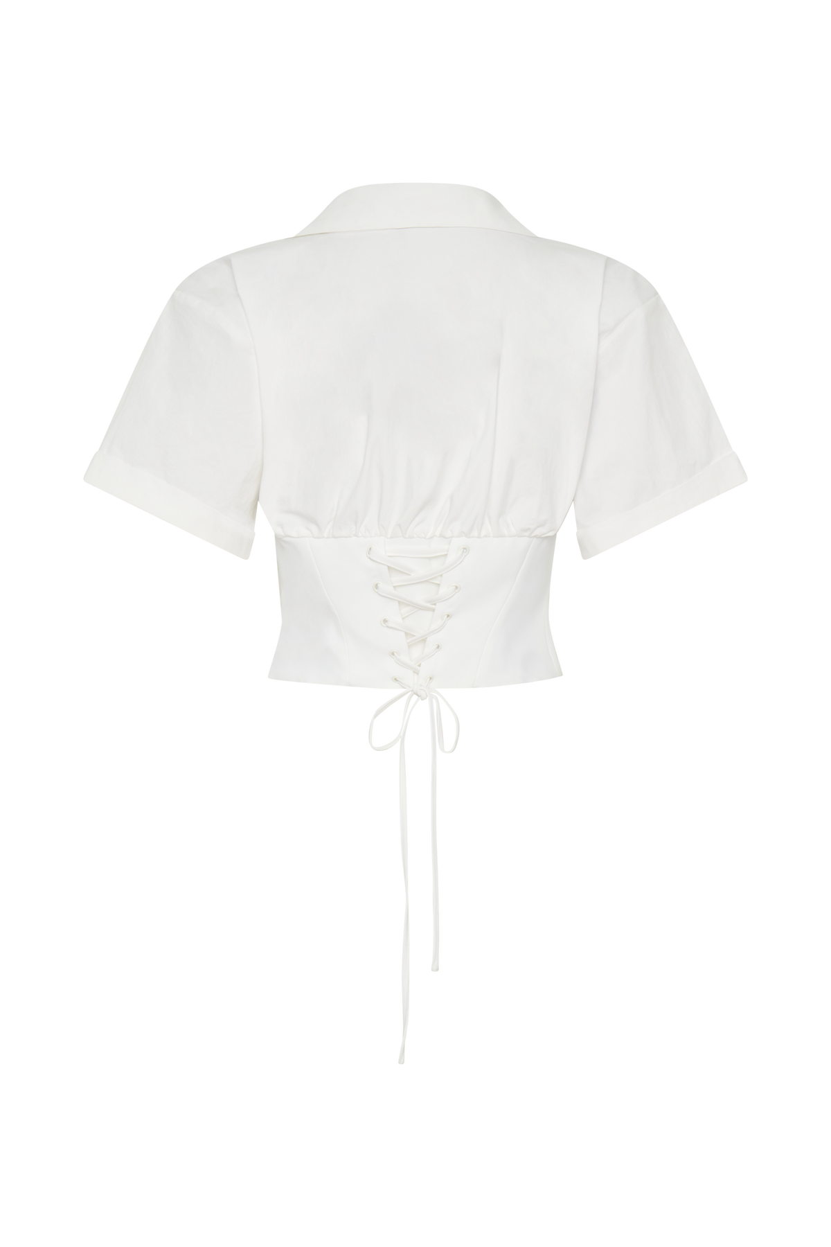 Noelia Tie Back Short Sleeve Shirt in White – Chic&Drifts