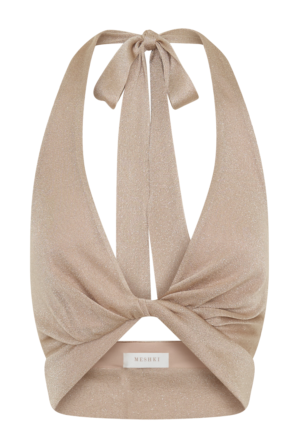 Nola Draped Lurex Halter Top in Gold – Chic&Drifts