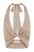 Nola Draped Lurex Halter Top in Gold – Chic&Drifts