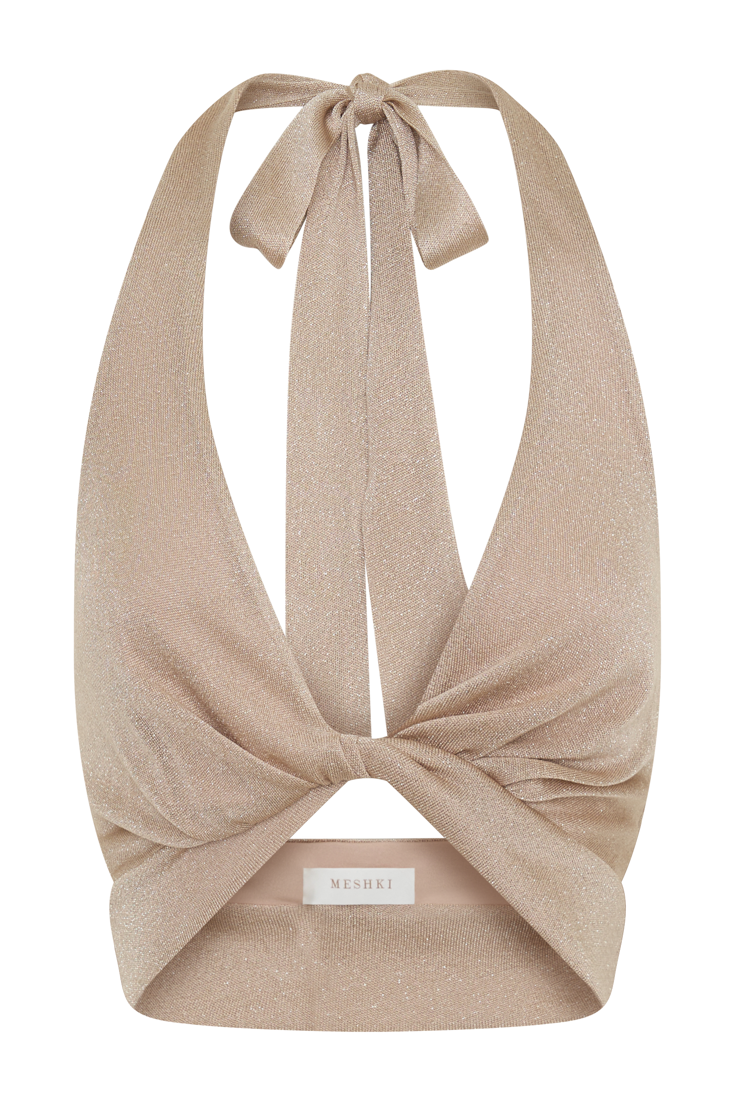 Nola Draped Lurex Halter Top in Gold – Chic&Drifts