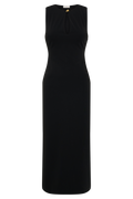 Norah Sleeveless Crepe Midi Dress in Black – Chic&Drifts
