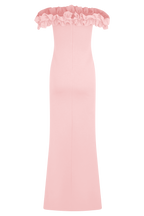 Nova Ruffle Off Shoulder Maxi Dress in Ballet Pink – Chic&Drifts