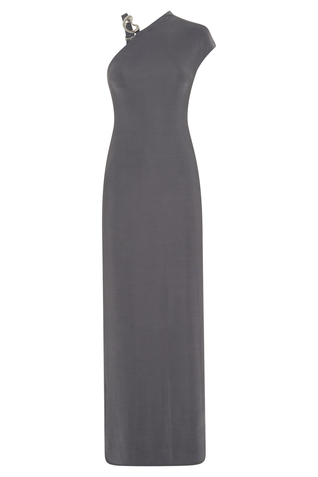 Oden Slinky Maxi Dress With Hardware in Grey – Chic&Drifts