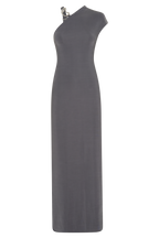 Oden Slinky Maxi Dress With Hardware in Grey – Chic&Drifts