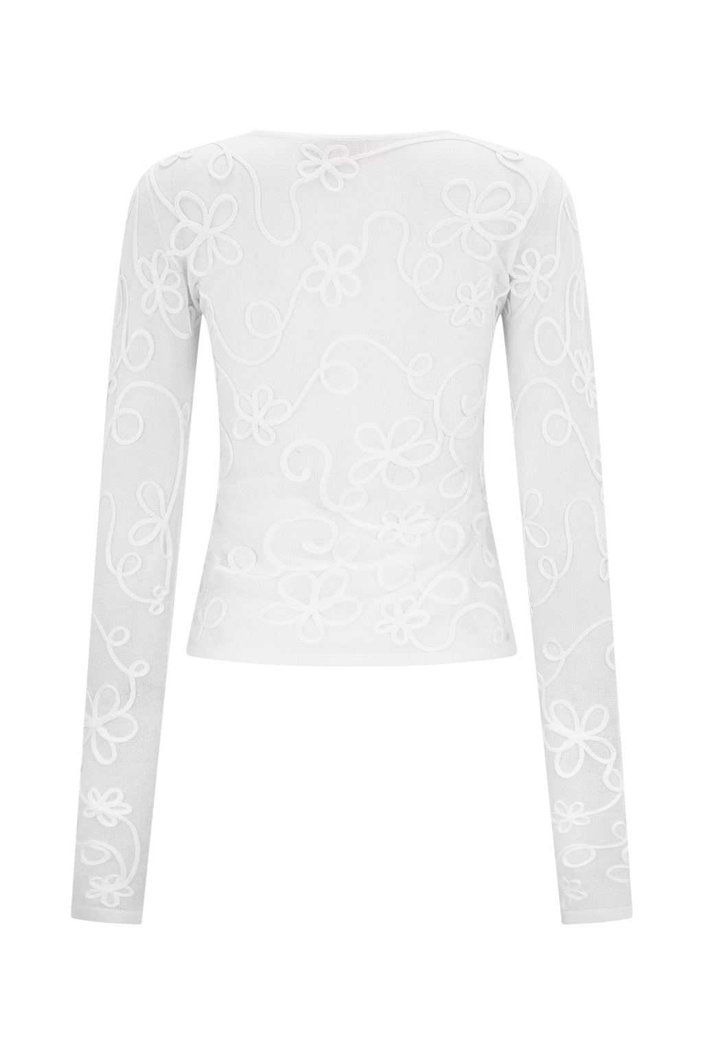 Omari Embroidery Long Sleeve Knit Top in Ivory – Chic&Drifts