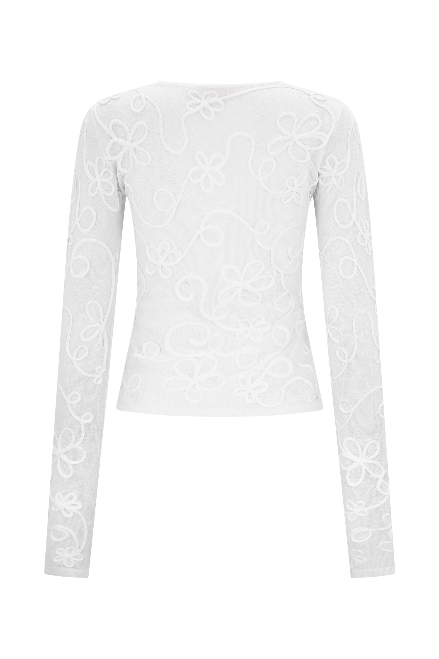 Omari Embroidery Long Sleeve Knit Top in Ivory – Chic&Drifts