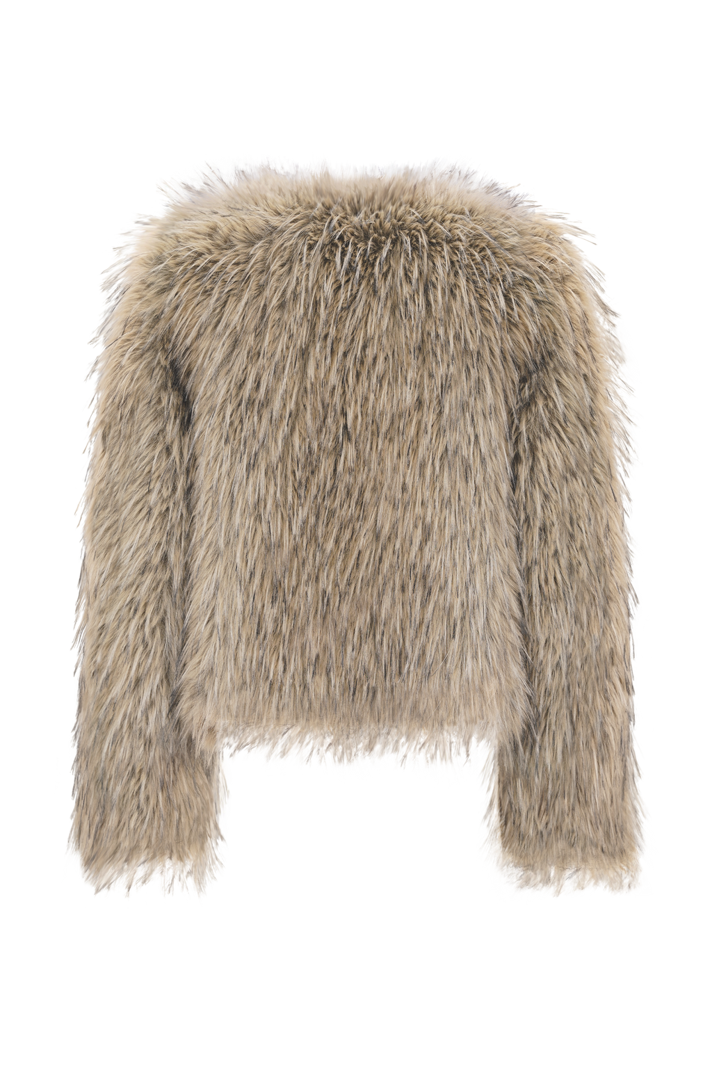 Ottie Mongolian Faux Fur Cropped Jacket in Brown Multi – Chic&Drifts