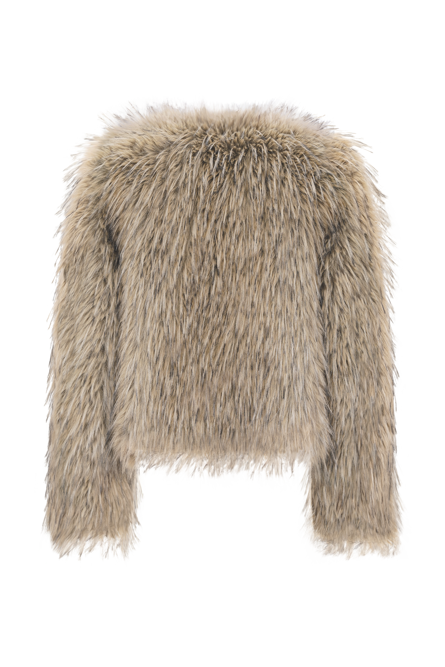 Ottie Mongolian Faux Fur Cropped Jacket in Brown Multi – Chic&Drifts