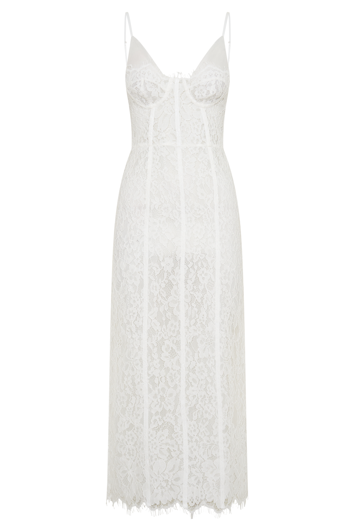 Ottilie Lace And Mesh Midi Dress