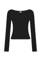 Paedyn Merino Wool Ribbed Long Sleeve Top in Black – Chic&Drifts