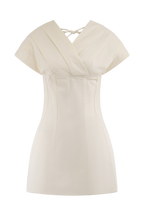 Pascale Off Shoulder Denim Mini Dress in White – Chic&Drifts
