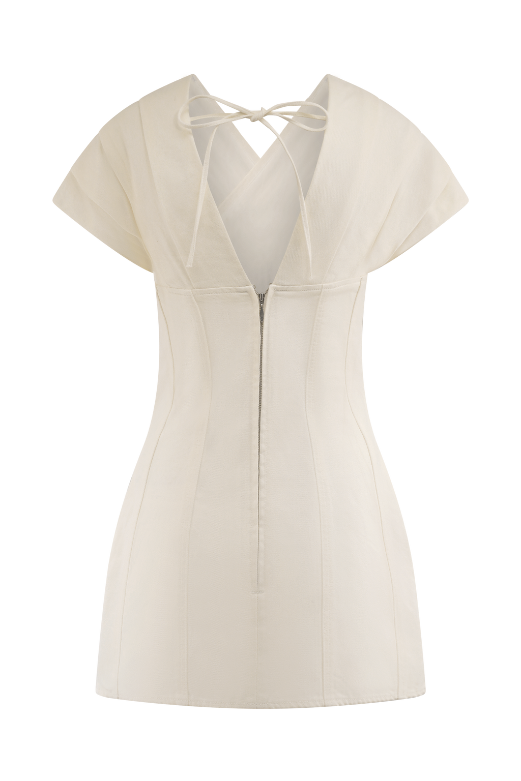 Pascale Off Shoulder Denim Mini Dress in White – Chic&Drifts