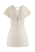 Pascale Off Shoulder Denim Mini Dress in White – Chic&Drifts