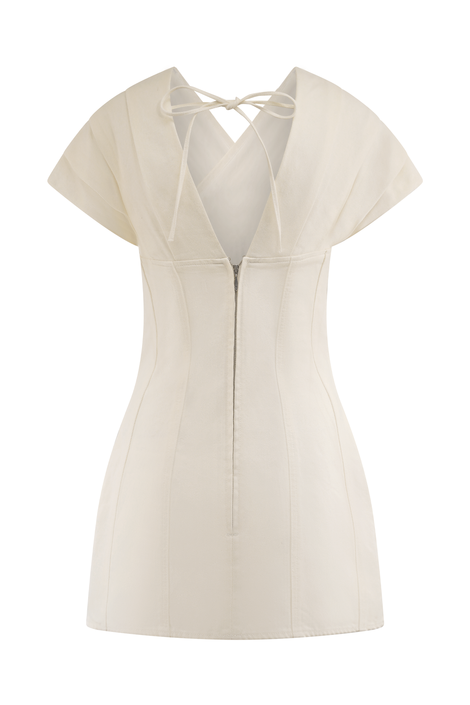 Pascale Off Shoulder Denim Mini Dress in White – Chic&Drifts