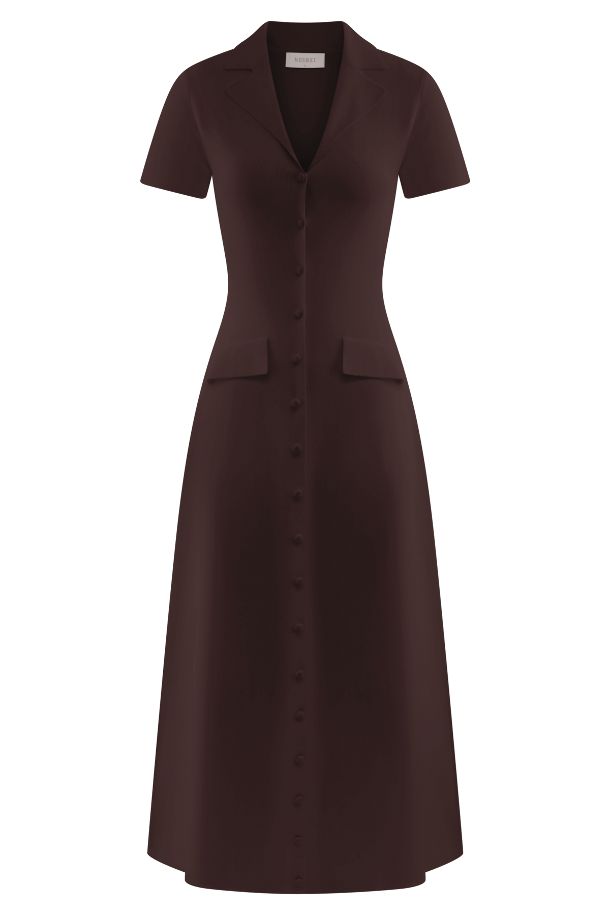 Pearson Short Sleeve Knit Midi Dress in Chocolate – Chic&Drifts