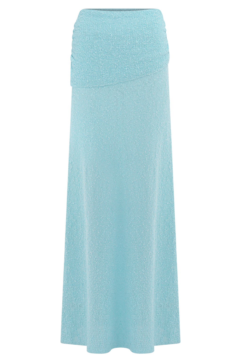 Petra Ruched Knit Maxi Skirt in Light Blue – Chic&Drifts