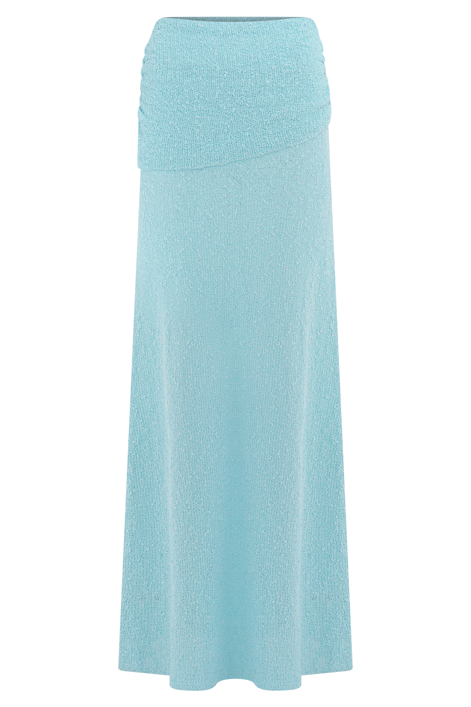 Petra Ruched Knit Maxi Skirt in Light Blue – Chic&Drifts