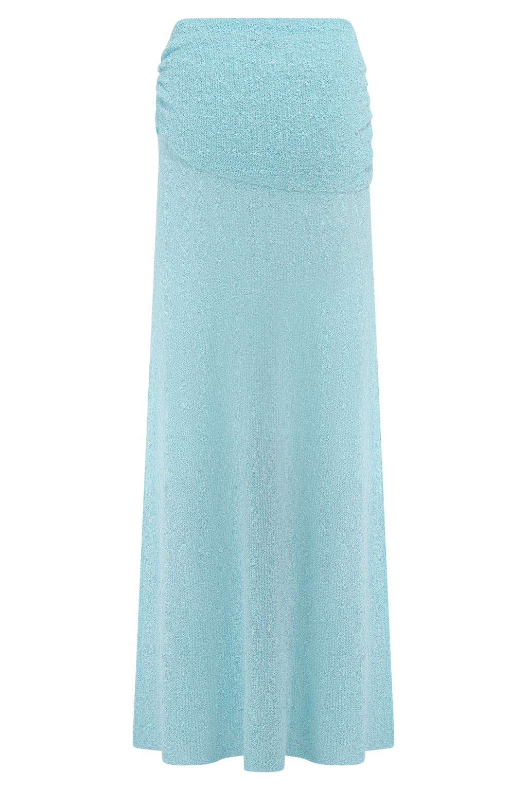 Petra Ruched Knit Maxi Skirt in Light Blue – Chic&Drifts