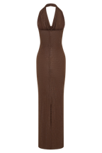 Phi Multi-Wear Cowl Diamante Maxi Dress in Chocolate – Chic&Drifts