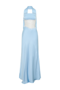 Pilar Strapless Satin And Lace Maxi Dress in Cornflower Blue – Chic&Drifts