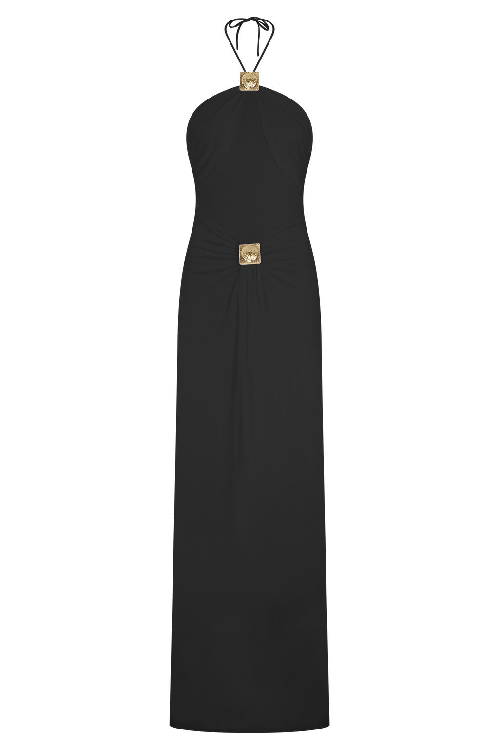 Quincy Halter Maxi Dress With Hardware in Black – Chic&Drifts