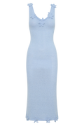 Rachael Knit Midi Dress in Light Blue – Chic&Drifts