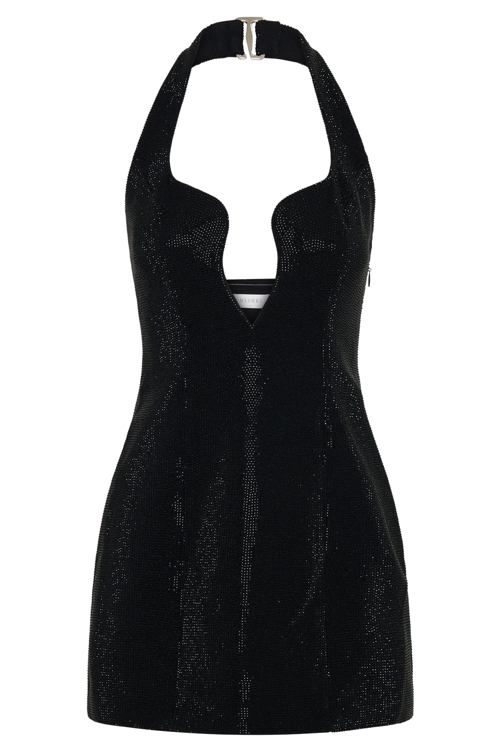 Raina Diamante Halter Mini Dress in Black – Chic&Drifts