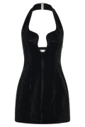 Raina Diamante Halter Mini Dress in Black – Chic&Drifts