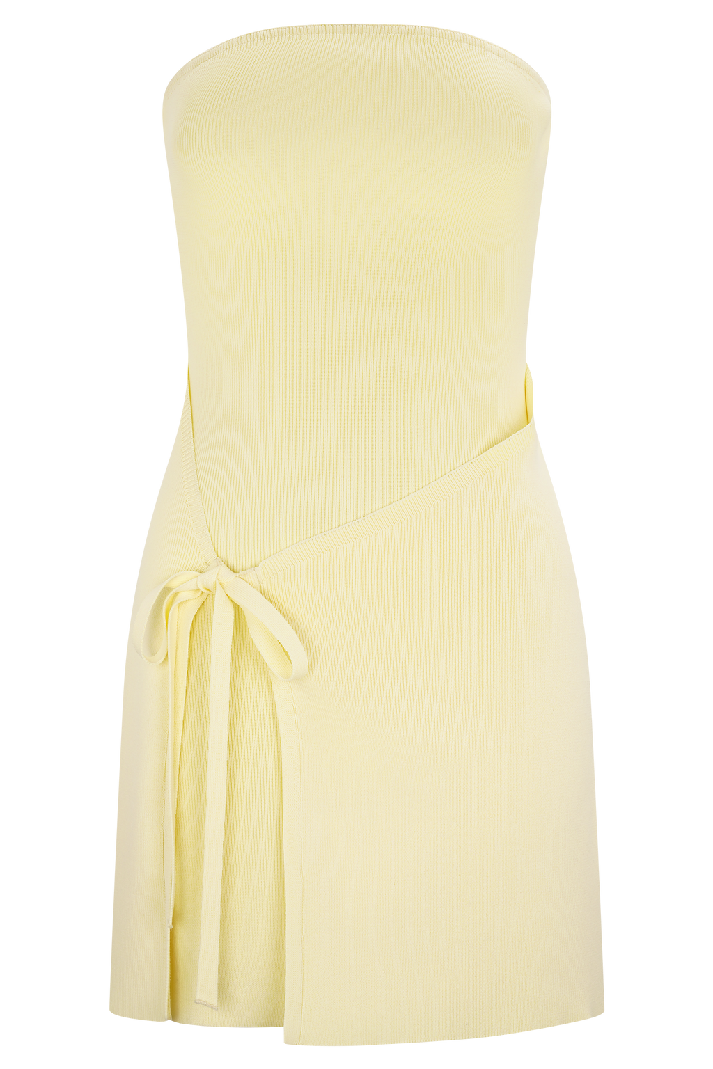 Rian Strapless Knit Mini Dress in Lemon – Chic&Drifts