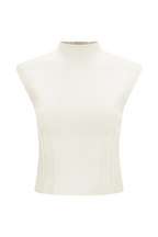 Romaine High Neck Bandage Knit Top in Ivory – Chic&Drifts