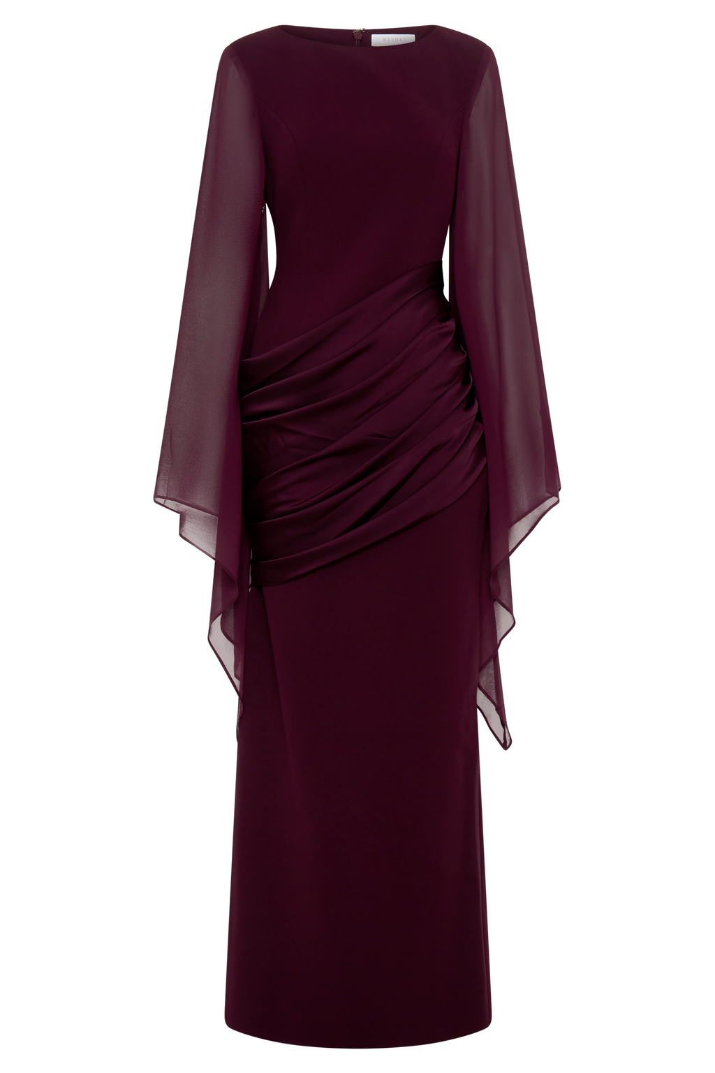 Samantha Waterfall Sleeves Maxi Dress in Wine – Chic&Drifts