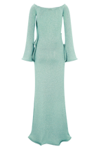 Sandrine Lurex Knit Maxi Dress in Aqua – Chic&Drifts
