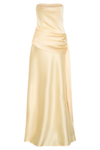Sarah Strapless Maxi Dress With Waist Tie in Ice Blue – Chic&Drifts