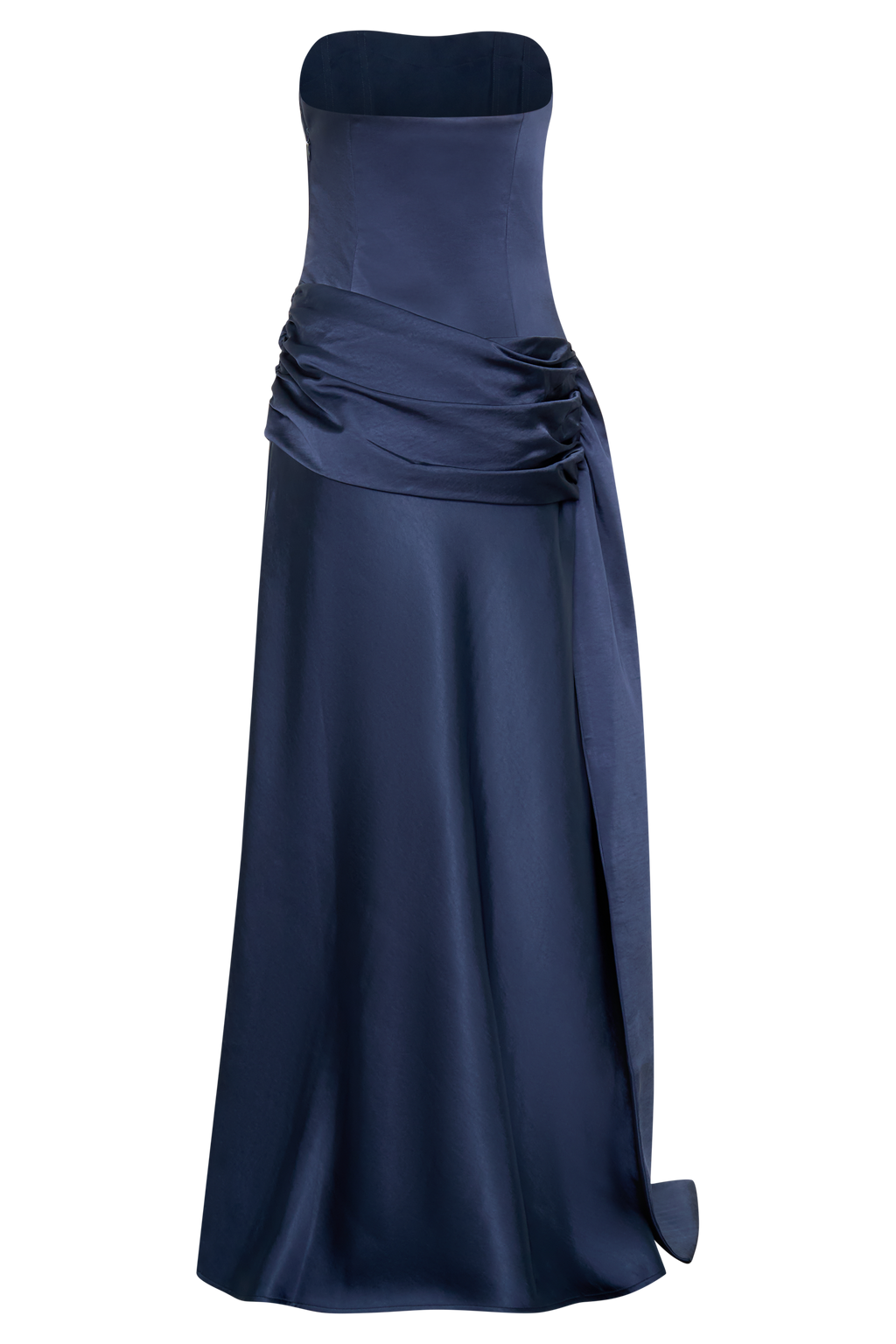 Sarah Strapless Maxi Dress With Waist Tie in Ice Blue – Chic&Drifts