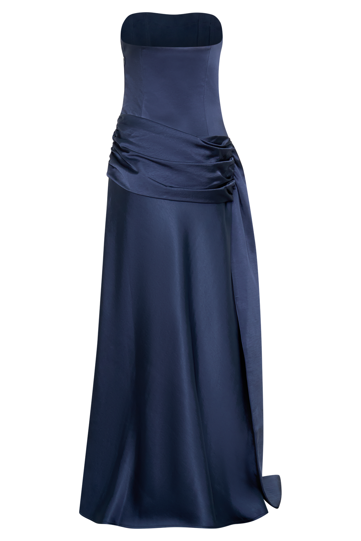 Sarah Strapless Maxi Dress With Waist Tie in Ice Blue – Chic&Drifts