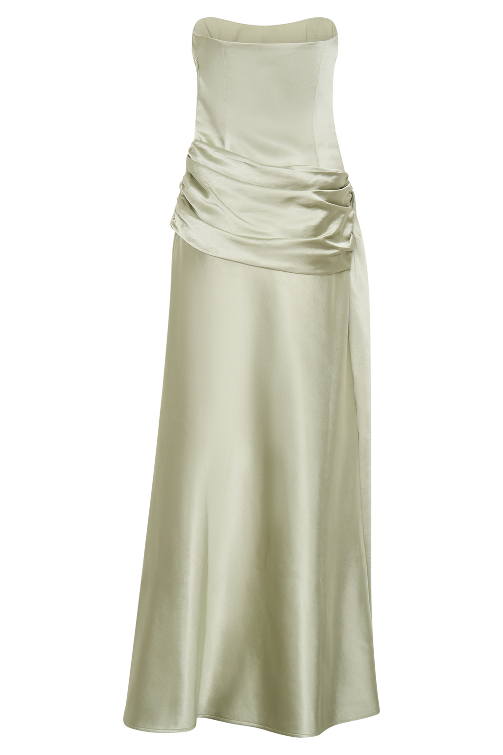 Sarah Strapless Maxi Dress With Waist Tie in Ice Blue – Chic&Drifts