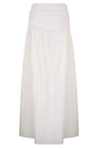 Scottie Gathered Linen Knot Maxi Skirt in Oat Marle – Chic&Drifts