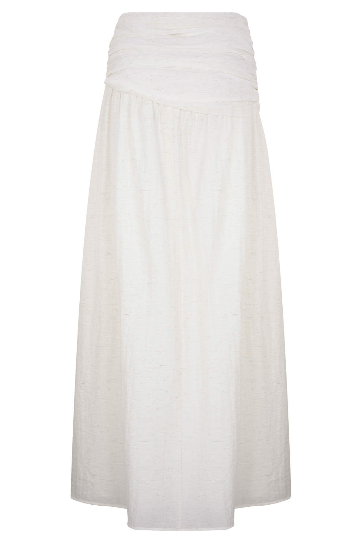 Scottie Gathered Linen Knot Maxi Skirt in Oat Marle – Chic&Drifts