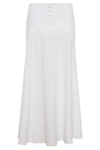 Selma Curved Waist Midi Skirt in White – Chic&Drifts
