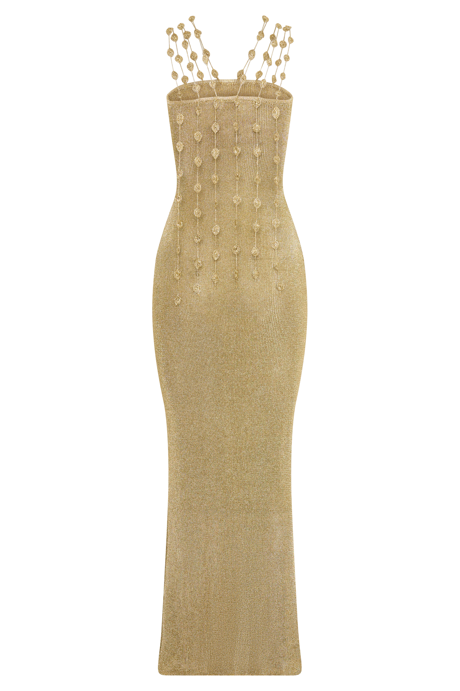 Shami Lurex Maxi Dress With Flowers in Gold – Chic&Drifts