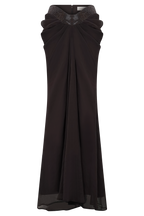 Siren Satin And Diamante Maxi Skirt in Dark Chocolate – Chic&Drifts