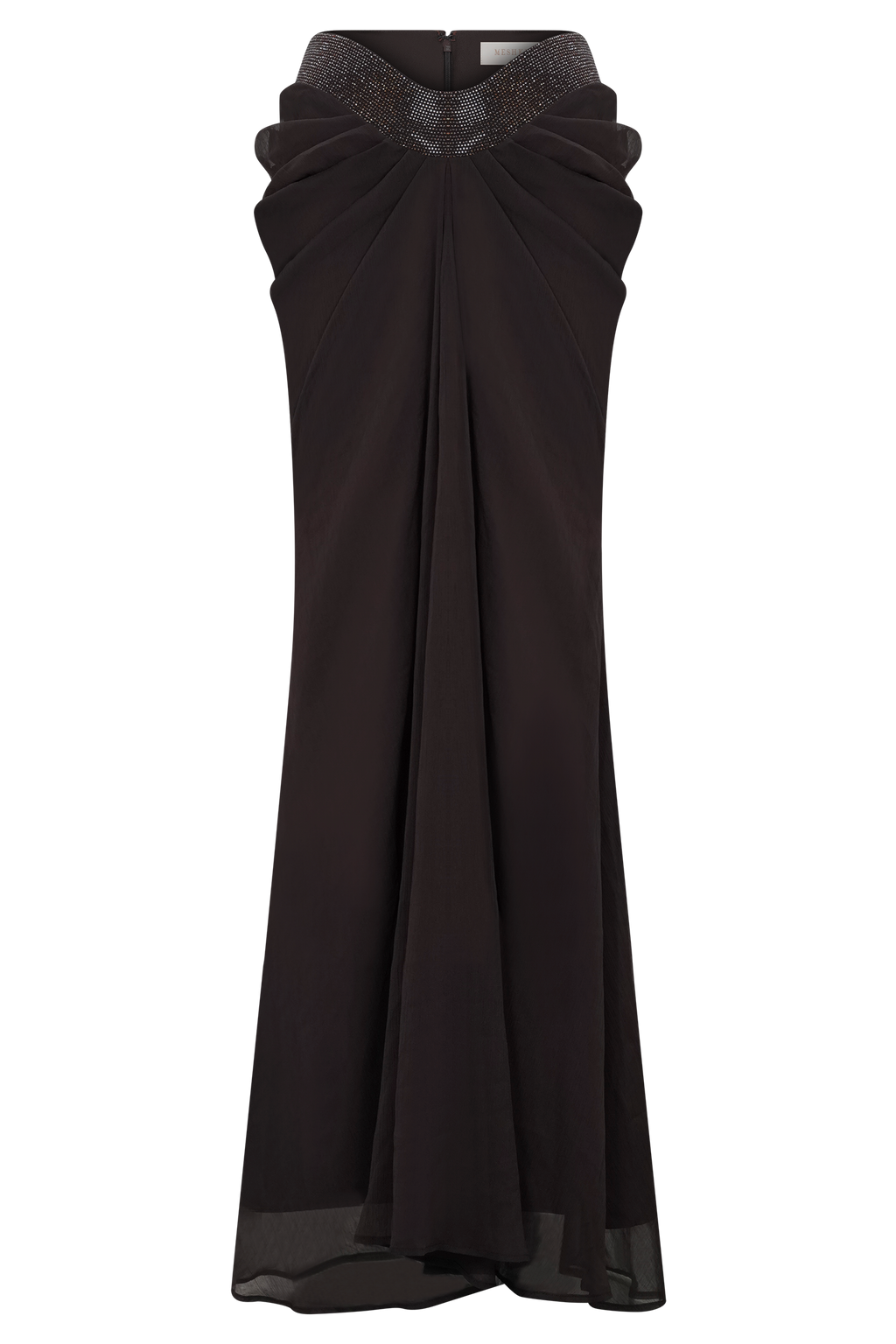 Siren Satin And Diamante Maxi Skirt in Dark Chocolate – Chic&Drifts