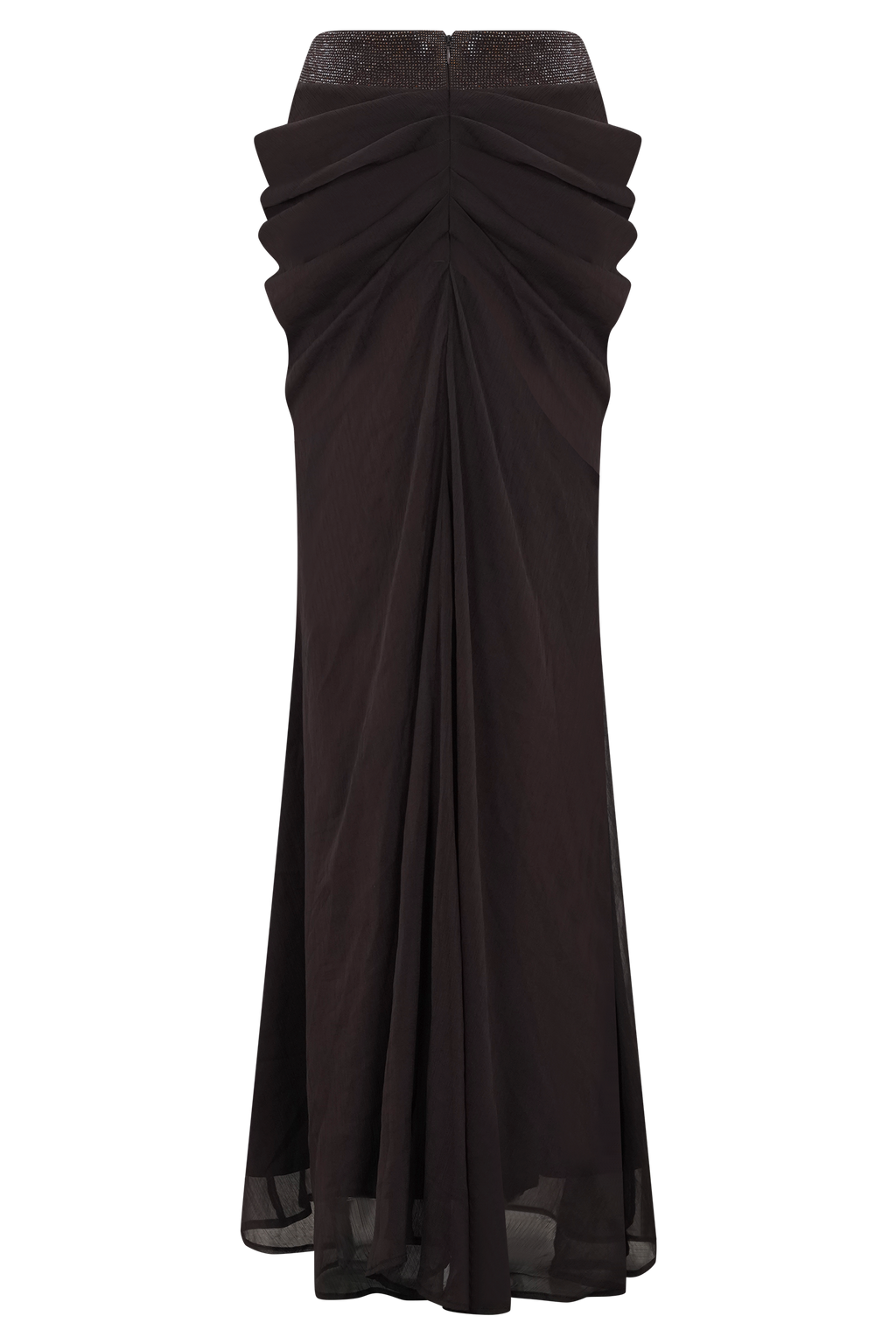 Siren Satin And Diamante Maxi Skirt in Dark Chocolate – Chic&Drifts